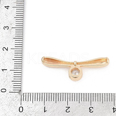 Brass Micro Pave Clear Cubic Zirconia Toggle Clasps Parts KK-U051-05G-1