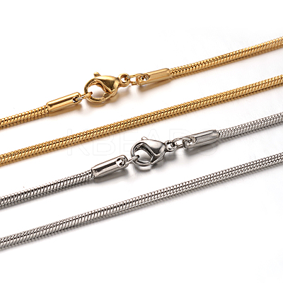 304 Stainless Steel Snake Chain Necklaces NJEW-M151-11-1