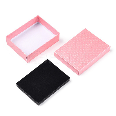 Rhombus Textured Cardboard Jewelry Boxes CBOX-T006-01K-1