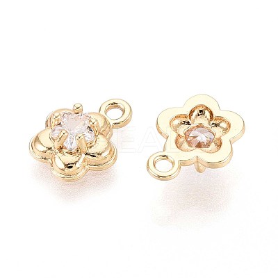Brass Pave Cubic Zirconia Pendants KK-T071-44G-1
