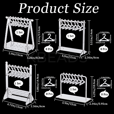 4 Sets 4 Styles Coat Hanger Removable Acrylic Earring Displays EDIS-CP0001-09-1