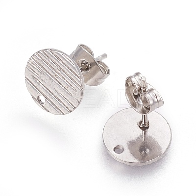 Non-Tarnish 304 Stainless Steel Ear Stud Findings STAS-O119-17B-P-1