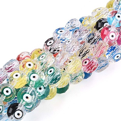 Transparent Glass Enamel Beads Strands GLAA-N061-01-1