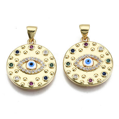 Brass Micro Pave Colorful Cubic Zirconia Pendants ZIRC-S067-078-NF-1