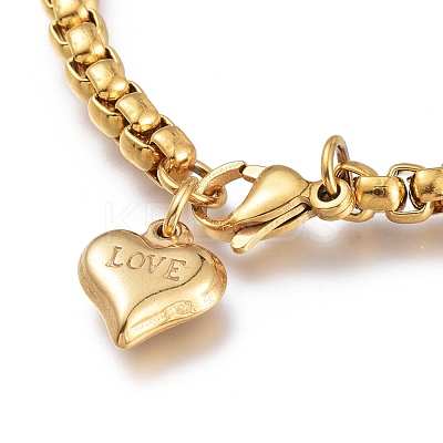 304 Stainless Steel Charm Bracelets X-STAS-I154-05G-1