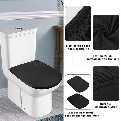 2Pcs 2 Styles Polyester/Velet Toilet Lid Dust Cover AJEW-CN0003-19-1