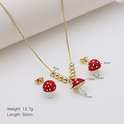 Alloy Enamel Pendant Necklaces & Stud Earrings Sets FS-WGCD19A-02-1