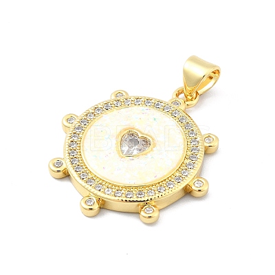 Brass Micro Pave Clear Cubic Zirconia Pendants KK-A221-08G-1