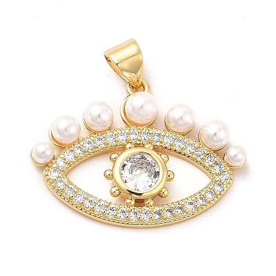 Brass Micro Pave Clear Cubic Zirconia Pendants KK-M235-12G-1
