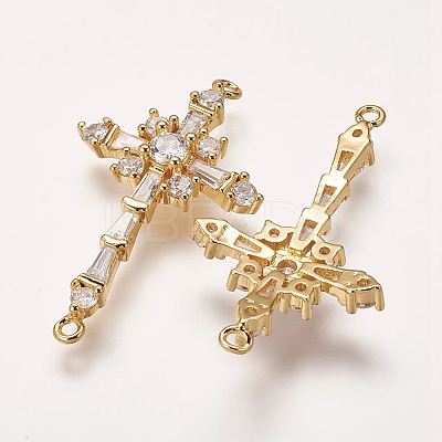 Brass Micro Pave Cubic Zirconia Links LS-ZIRC-E113-06G-1
