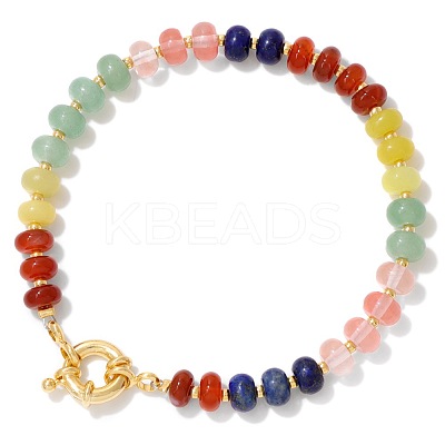 Natural & Synthetic Mixed Gemstone Beads Stretch Bracelets PW-WG8CB33-03-1