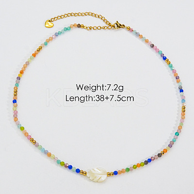 Handmade Natual Pearl & Natural Quartz & Shell Beaded Necklaces XL1709-6-1