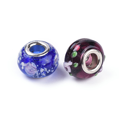 Mixed Styles Handmade Lampwork Glass European Beads LPDL-L002-M-1
