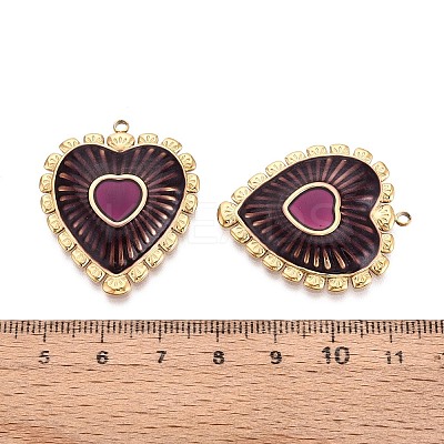 304 Stainless Steel and Enamel Pendants STAS-T068-103B-G-1