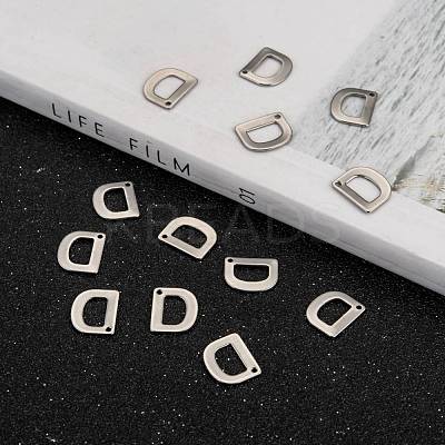 Tarnish Resistant 304 Stainless Steel Letter Charms STAS-O072-D-1