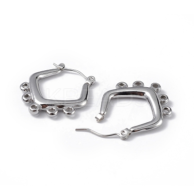 Tarnish Resistant 304 Stainless Steel Hoop Earrings Finding EJEW-I284-18P-1