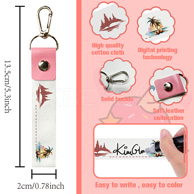 PU Leather & Cotton Name Marker Keychain AJEW-WH0514-035-1