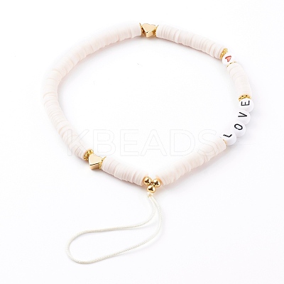 Polymer Clay Heishi Beaded Mobile Straps HJEW-JM00464-1