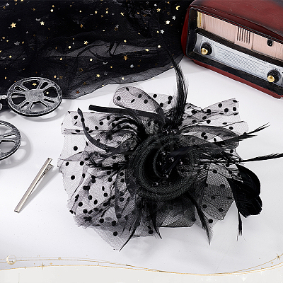 Polyester Mesh Hair Bands OHAR-WH0034-11-1
