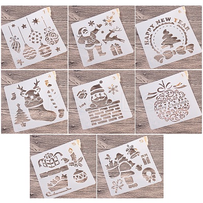 16 Sheets 16 Style PET Drawing Stencil DIY-SZ0003-80-1