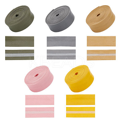 5Pcs 5 Colors Flat PU Leather Folded Edge Band LC-PH0001-09-1