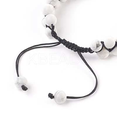 Chakra Natural Howlite Braided Bead Bracelets BJEW-O164-A01-1