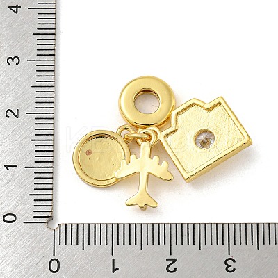 Rack Plating Brass Enamel European Dangle Charms X-KK-R153-13G-1