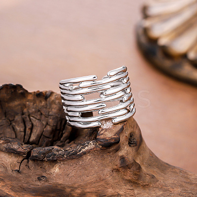 304 Stainless Steel Cuff Open Rings WG78D4A-02-1
