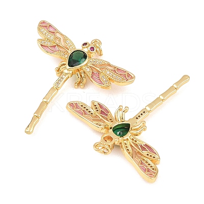 Autumn Theme Brass Micro Pave Cubic Zirconia Pendants ZIRC-L100-005G-1