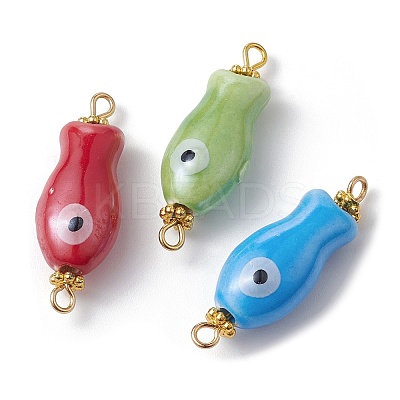 Handmade Porcelain Connector Charms PALLOY-JF02165-1