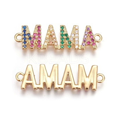 Brass Micro Pave Cubic Zirconia Links ZIRC-I021-20G-1