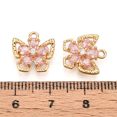 Brass Micro Pave Cubic Zirconia Charms KK-N262-111C-G-1
