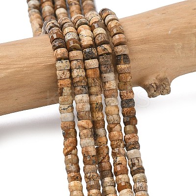 Natural Picture Jasper Heishi Beads Strands G-A299-A05-01-1