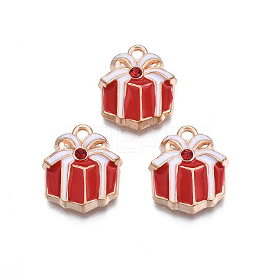 Christmas Alloy Enamel Pendants X-ENAM-Q442-57-1