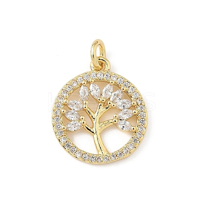 Brass Micro Pave Cubic Zirconia Pendants KK-S337-07G-C-1