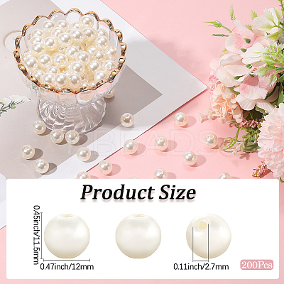 Imitation Pearl Acrylic Beads PEAR-LT0001-02B-1