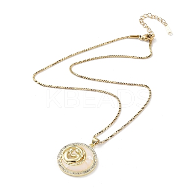 Mother's Day Brass Micro Pave Clear Cubic Zirconia Pendant Necklaces NJEW-G126-01A-1