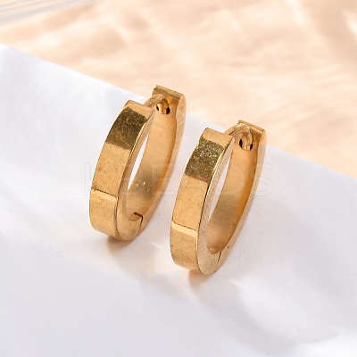 304 Stainless Steel Polishing effect Hoop Earrings EJEW-M001-15G-1