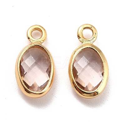Eco-Friendly Brass with Glass Pendants KK-K268-01W-1