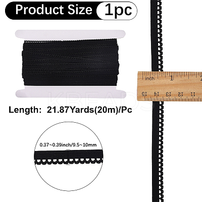 20M Polyester Elastic Flower Edged Ribbon Lace Trim OCOR-GF0005-53A-1