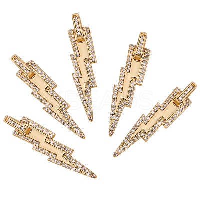 Brass Micro Pave Clear Cubic Zirconia Pendants ZIRC-SZ0001-76-1