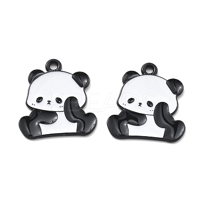 Panda Theme Alloy Enamel Pendants ENAM-F150-01-1