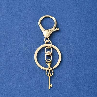 304 Stainless Steel Initial Letter Key Charm Keychains KEYC-YW00004-01-1