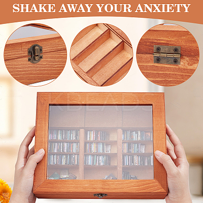 Wood Bookshelf with Books Mini Model DJEW-WH0596-027-1