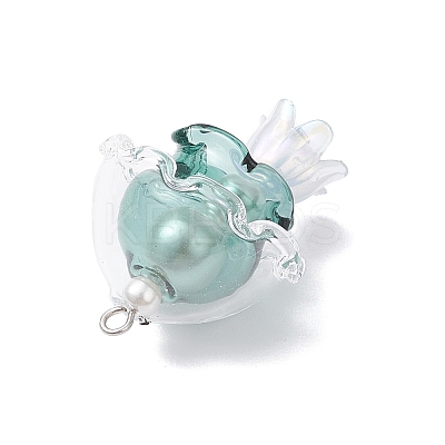 4Pcs 4 Colors Jellyfish Glass Pendants PALLOY-TA00308-1
