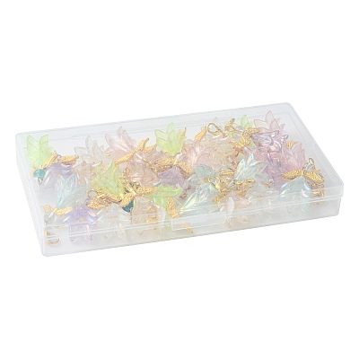 30Pcs 6 Styles Angel Acrylic & Glass Pendant Decorations HJEW-FS00074-1