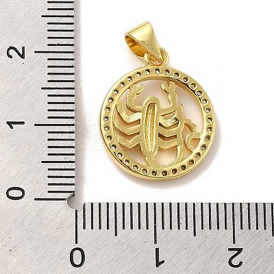 Zodiac Theme Brass Micro Pave Cubic Zirconia Pendants KK-M273-05J-G-1