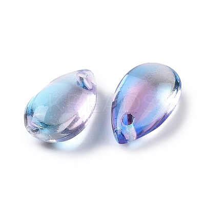 Transparent Glass Charms GLAA-O017-01J-1