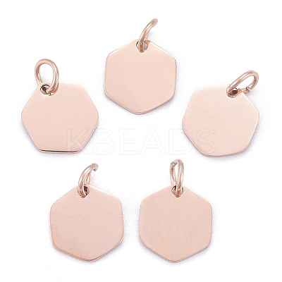 Ion Plating(IP) 304 Stainless Steel Stamping Blank Tag Charms LS-STAS-I311-24RG-1