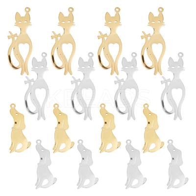 48Pcs 4 Colors Rack Plating Brass Pendants KK-FH0001-91-1